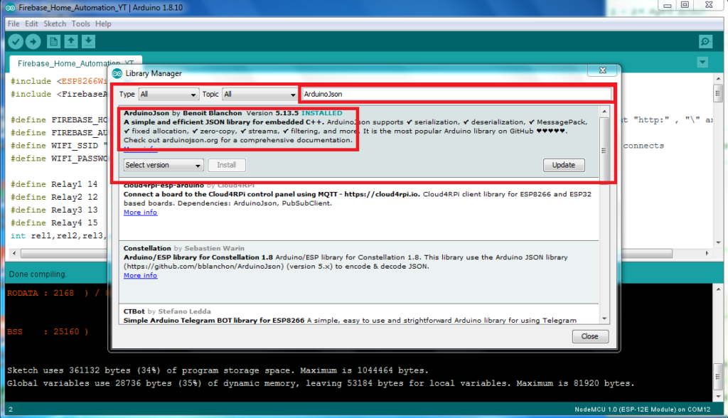 Arduino Json Library