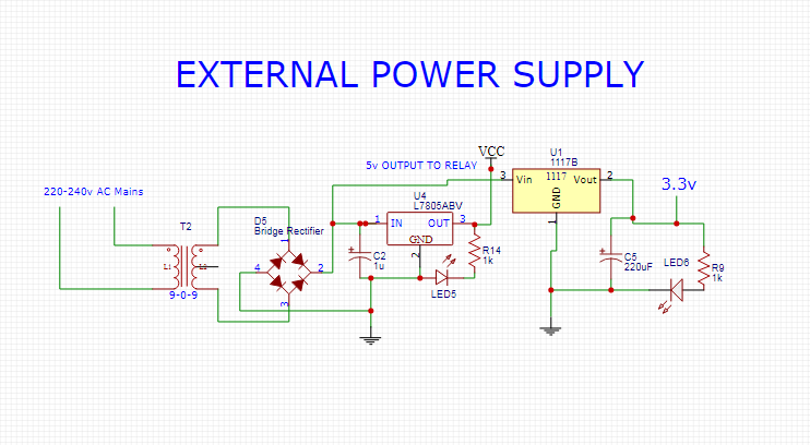 Transformer based external power sup[ply